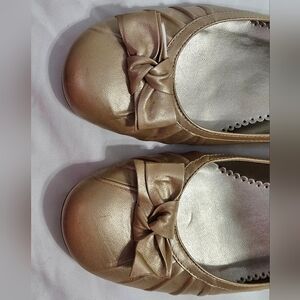 Vintage Franco Sarto Metallic Gold Bow Pumps | Coquette Romantic Feminine Sz 7.5
